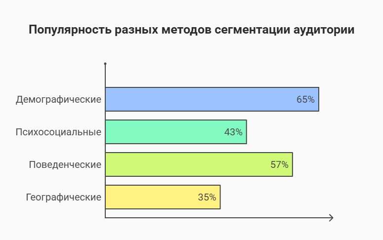 Популярность разных методов сегментации аудитории