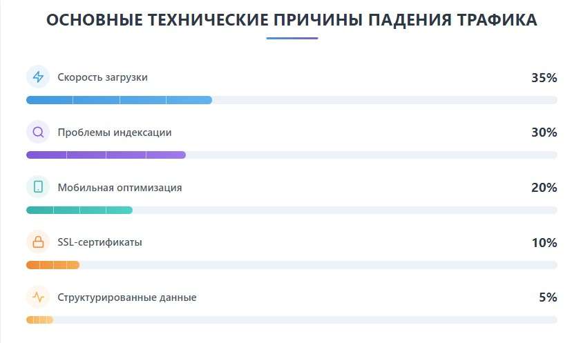 Технические причины падения трафика