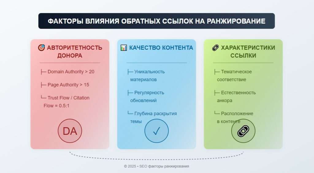 факторы влияния ссылок на ранжирование