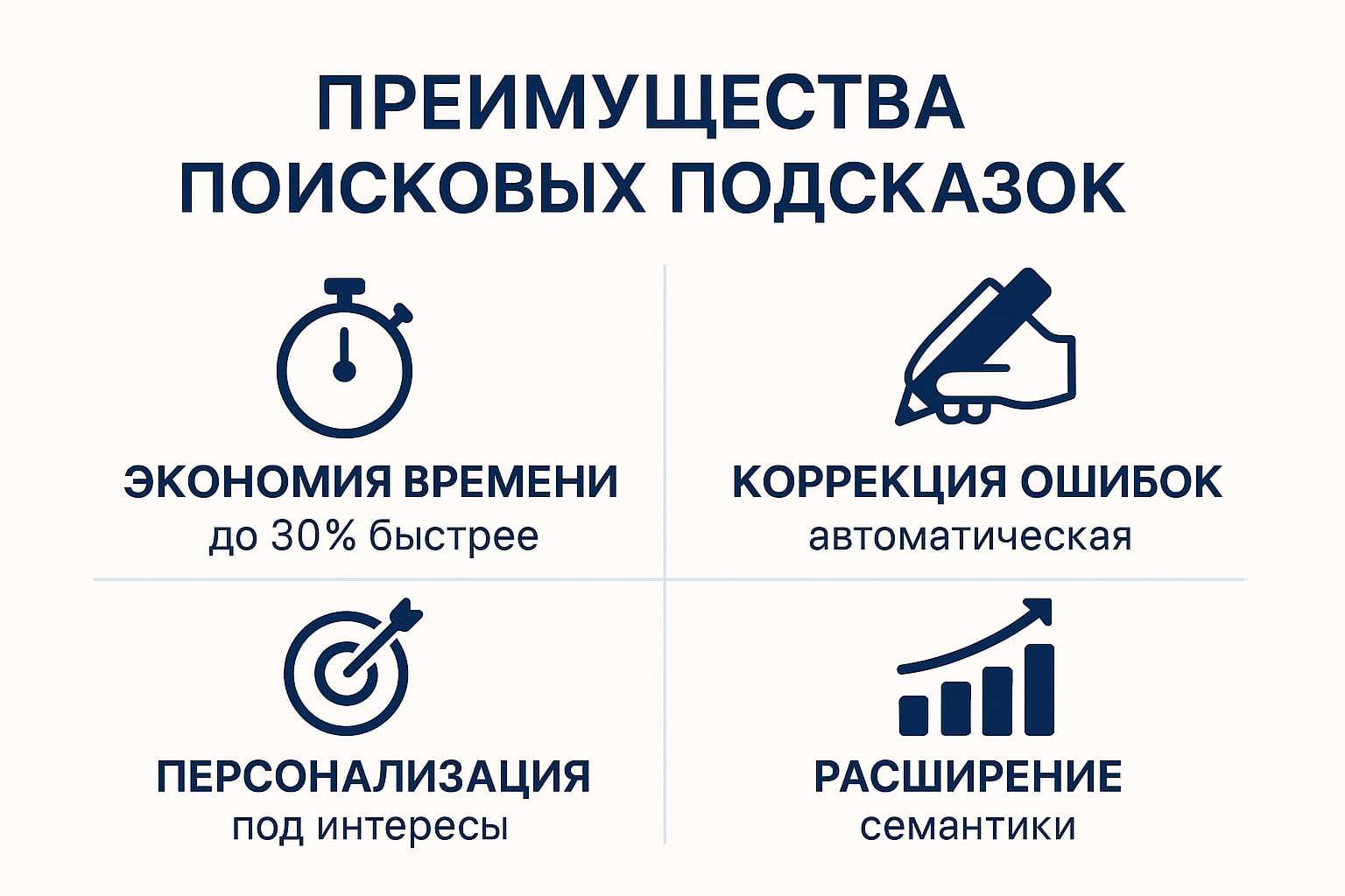 Преимущества поисковых подсказок