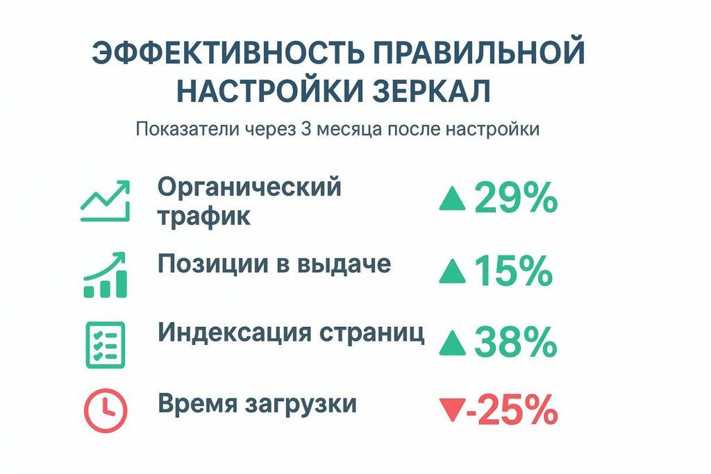 эффективность настройки зеркал сайта