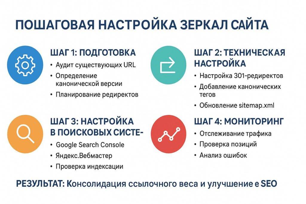 настройка зеркала сайтов