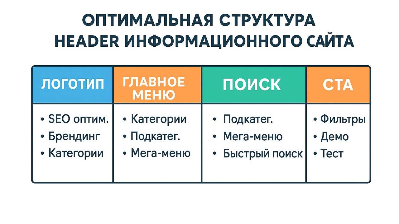 Структура информационного сайта